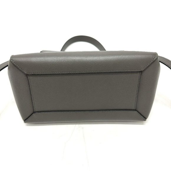 Auth CELINE 189153 logo Belt bag micro 2WAY Shoulder Bag Hand Bag Leather gray - Picture 8 of 16